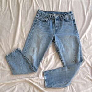 Levi’s | 90’s Mom Jeans, Straight Leg, Size 28 with Button Up Fly + Cool Rips